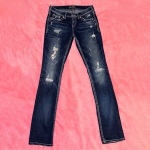 Silver Jeans Women's Lowrise Distressed Bootcut Jeans